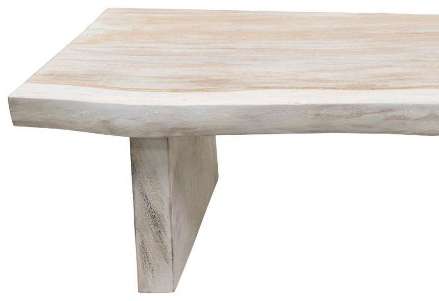 Ibolili Coffee Tables B897 Whitewash Suar Block Coffee Table, Rect